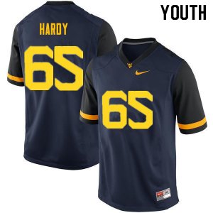 Youth West Virginia Mountaineers NCAA #65 Isaiah Hardy Navy Authentic Nike Stitched College Football Jersey QP15S43KJ